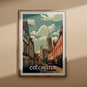 Colchester Kunstdruck - Colchester Plakat, UK Wandkunst, England Wandkunst, Britisches Reiseplakat, Vereinigtes Königreich Druck, England Stadtkunst