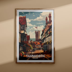 Tamwertiger Kunstdruck - Tamwertiger Stadt Poster, UK Wandkunst, England Wanddekor, Britisches Reiseplakat, Vereinigtes Königreich Druck, England Stadtkunst