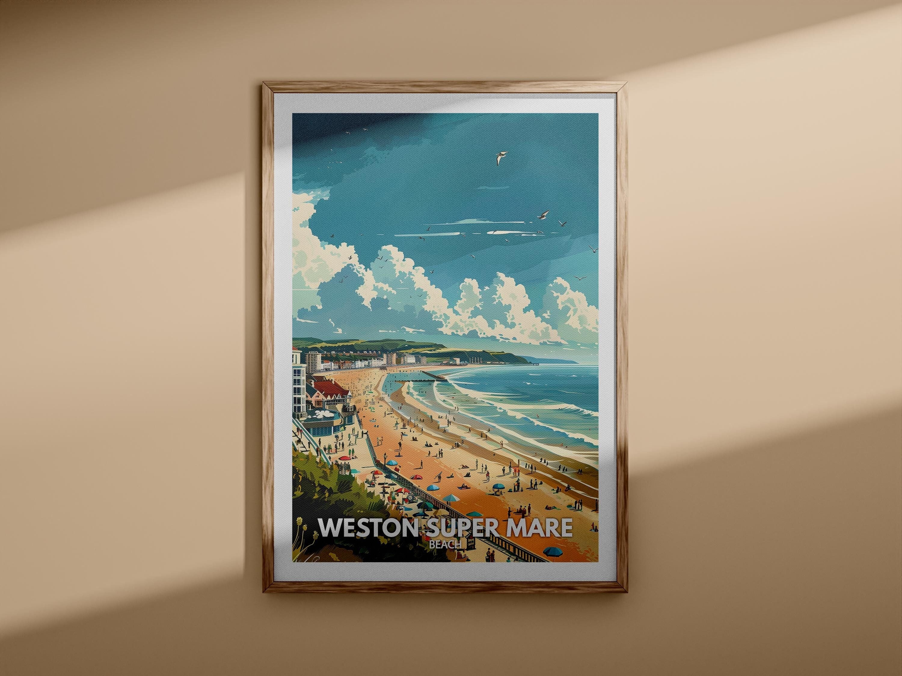 Carte Postale Ancienne – Plage De Weston-super-Mare, Somerset, Angleterre (u12989)