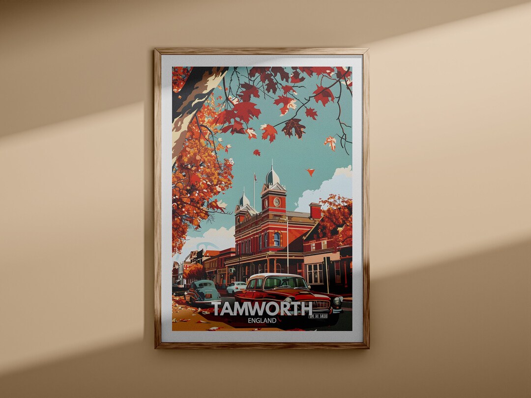 Tamworth Print Tamworth Poster, UK Wall Art, England Wall Art Decor