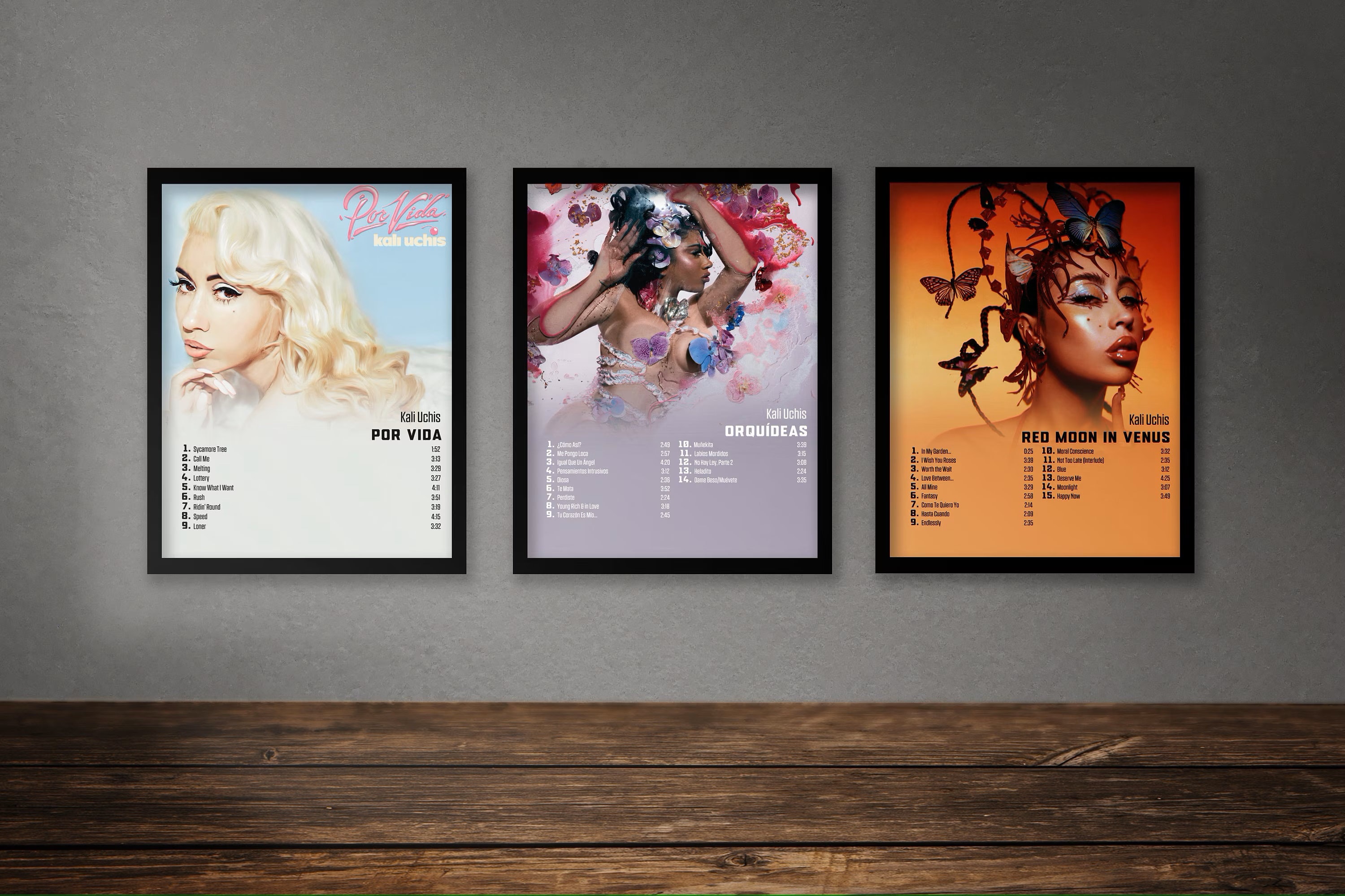 Kali Uchis Album Poster Set | Orquídeas, Red Moon, Isolation