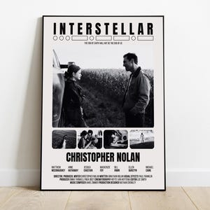 Póster de la película Interstellar, película de Christopher Nolan, póster de película retro, póster de inspiración vintage