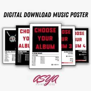 Custom Music Poster | Choose Your Favourite Album Poster | Custom Album Posters | Wall Decor Birthday Music Gifts | Music Wall Art Print