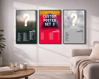 Custom Set of 3 Album Posters, Album Cover Poster, Custom Music Gift