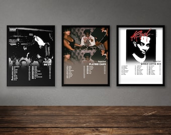 Playboi Carti Poster Set Of 3 | Die Lit Album Poster | Playboi Carti Album Poster | Whole Lotta Red Album Poster | Playboi Carti Bundle