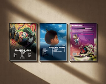 Juego de 3 pósteres de álbumes personalizados / Elige tu álbum / Pósteres de portadas de álbumes / Póster de álbum personalizado / Pósteres de álbumes de música / Descarga digital