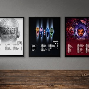Chris Brown Poster Set 9 Album Poster | 11:11 Album | Indigo Album | Luftig | X | Lizenz | F.A.M.E. | Schleim & B | Digitaler Download