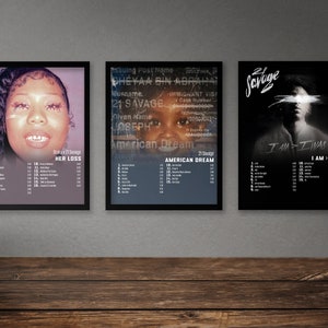 21 Savage Poster Set Of 8 Album Poster | American Dream | Her Loss | Without Warning | Savage Mode | i am i was | Digital Download