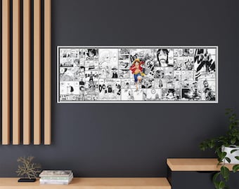 Manga Canvas Print | Monkey D. Luffy | Curated Manga Panels | Anime Panoramic Canvas or Framed Poster