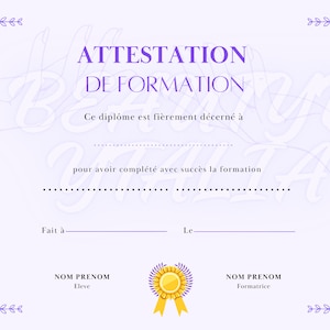 ESTHETIC-Ausbildungszertifikat PDF zum Ausdrucken, Ausbildungsdiplom für Profis