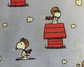 Cotton Blue Pillowcase with Snoopy Print