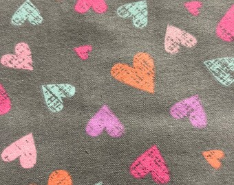 Flannel Gray Chalk Hearts  Baby Blanket