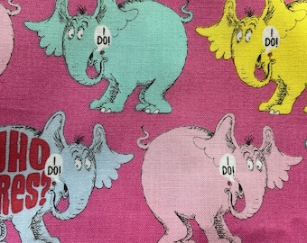 Cotton Pink Pillowcase with Horton the Elephant Print