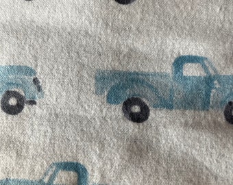 Flannel Blue Truck Baby Blanket