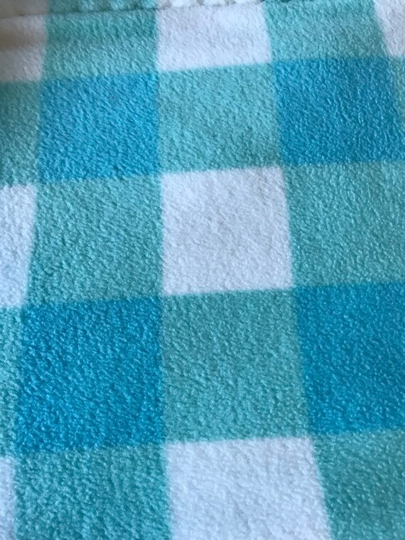 Fleece Turquoise Blue Plaid Blanket Etsy
