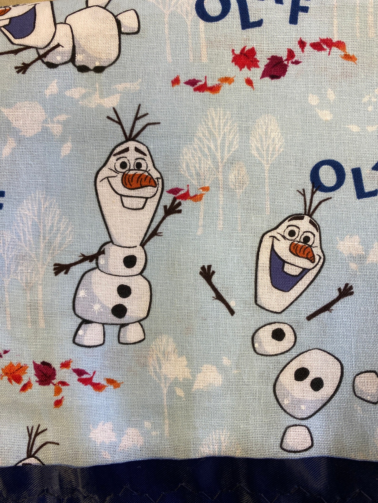 Cotton Blue Pillowcase With Olaf Name Print Etsy