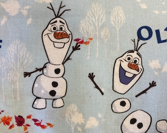 Cotton Blue Pillowcase with Olaf Name Print