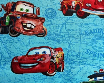 Cotton Blue Pillowcase with Cars Print