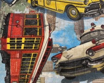 Cotton Vintage Vehicles Pillowcase