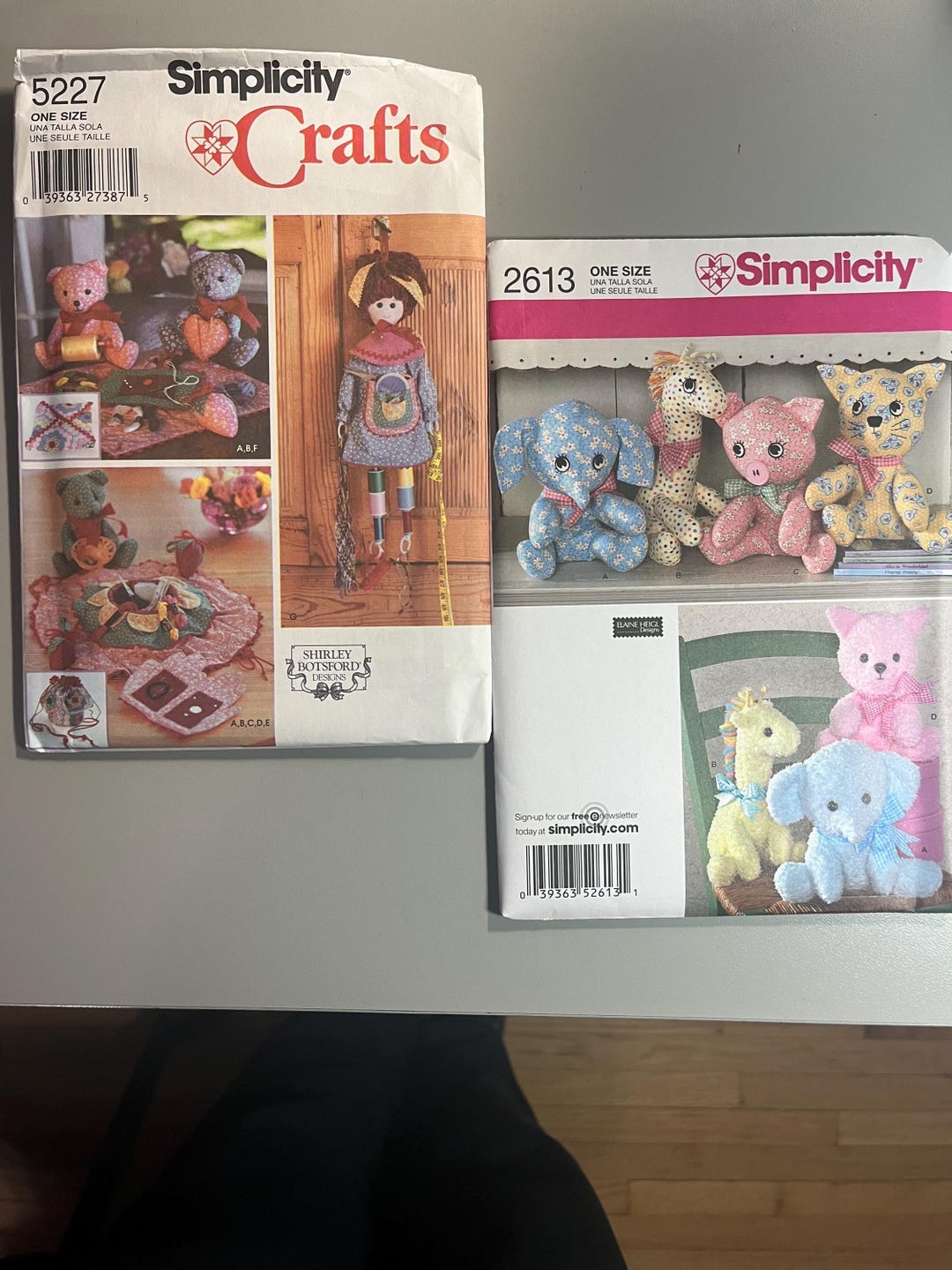 Simplicity Patterns 5227 and 2613..craft Items - Etsy