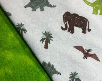 Flannel Dinosaur Scene Baby Blanket