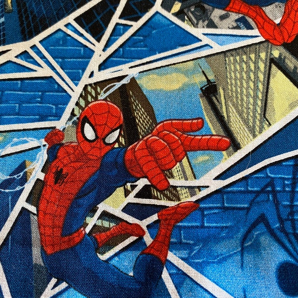 Cotton Blue Pillowcase with Spider-Man Print