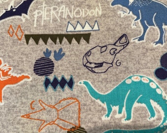 Gray Cotton Dinosaur Pillowcase