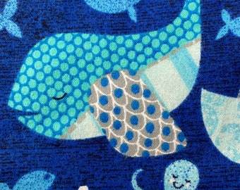 Flannel Blue Whale Pillowcase