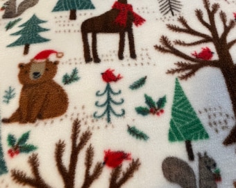 Fleece Whimsical Woodland Animals Blanket