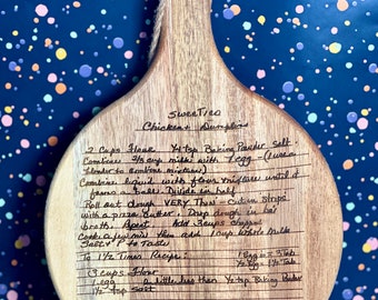 Personalized Board with Handwritten Recipe  | Cutting Board Recipe Gift | Laser Engraved Acacia Charcuterie Board Good for any Occassion