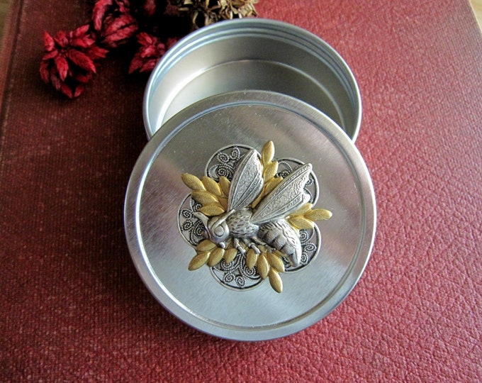 Bee Trinket Box Bee Jewelry Box Bee Box Bee Tin Gift Tin Etsy