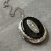 XL Oval Onyx Locket Necklace Statement Jewelry Vintage Inspired Gothic ...