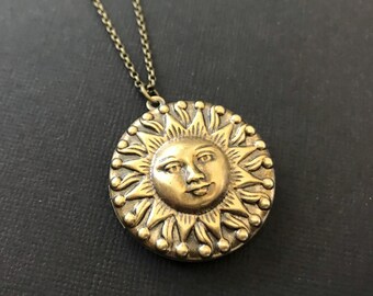 Copper Sun Locket - Etsy