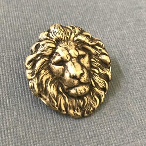 Small Gold Lion Brooch, Antique Gold Lion Pin, Leo Birthday, Father's Day, Men's Brooch, King, Zodiac, Lion's Mane, Lion Lover Gift, Jungle