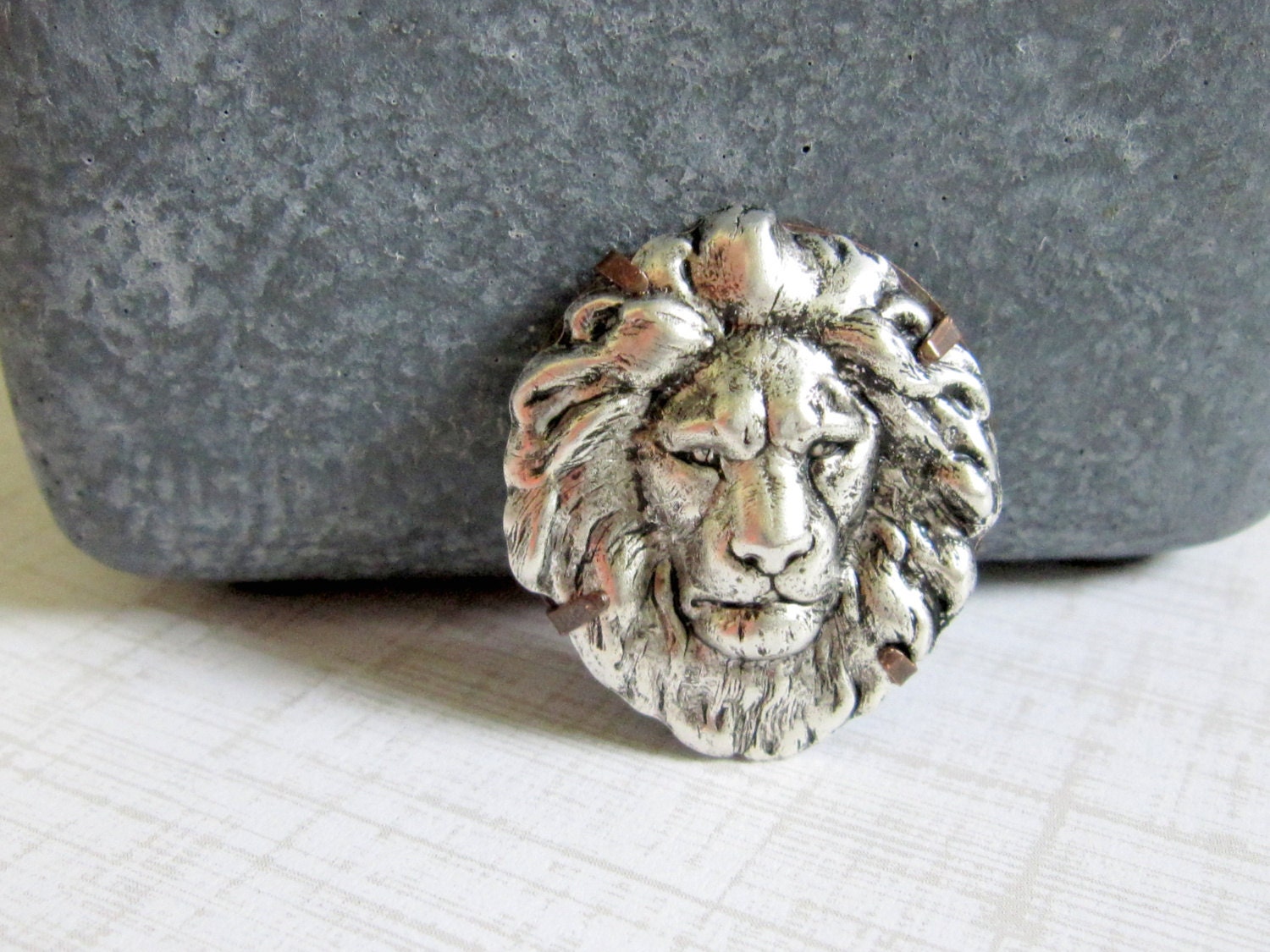 Lion Brooch Woodland Brooch Lion Pin Animal Brooch Animal Etsy