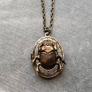 Beetle Locket Oval Insect Men&#39;s Locket Entomologist Gift Gothic Bug Scarab Entomology Jewelry Unisex Jewelry Creepy Insect Vintage Style