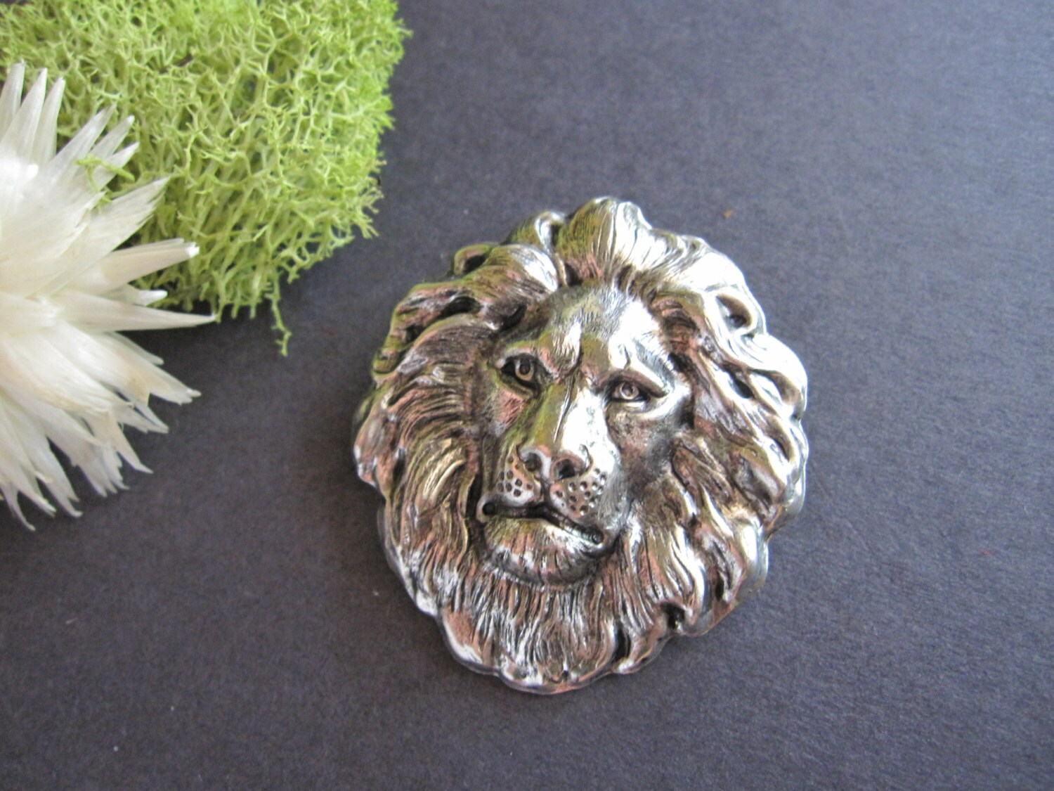 Lion Brooch Silver Lion Pin Lion's Mane Leo Birthday Etsy