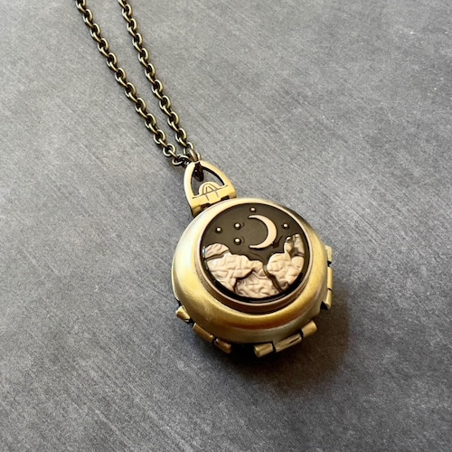 Collier médaillon croissant de lune nuages étoiles célestes noir ciel nocturne pliant 4 photos unisexe médaillon cadeaux pour hommes cadeau petit ami cadeau mari