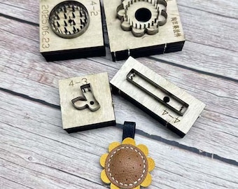 Mini Sunflower pendant leather cutting mold Mini Sunflower bag hanger knife mold, handcrafted custom leather stamping mold set