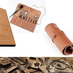 Stampo per fustelle in pelle per astuccio portapenne/borsa per il trucco, set di fustelle per fustelle in pelle personalizzate fatte a mano, artigianato in pelle