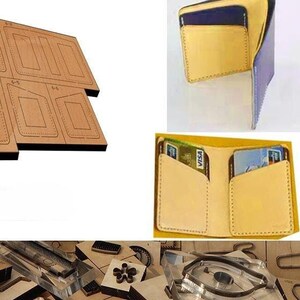 Sac pour cartes pliant, moule découpé et découpé en cuir, jeu de matrices de perforation en cuir personnalisé fait main, travaux manuels du cuir