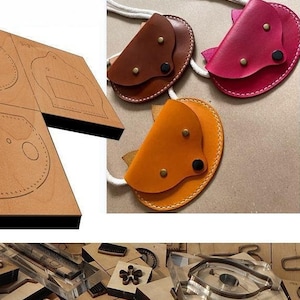 Herramienta para manualidades de cuero, molde troquelado para cortar cuero con forma de billetera de zorro, juego de troqueles de cuero personalizados hechos a mano