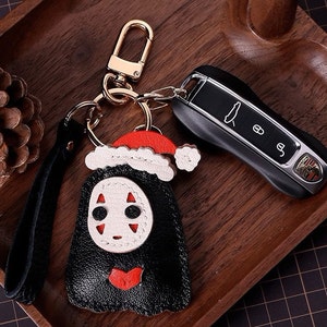 Masque fantôme porte-clés cartable pendentif personnalisation pur fait main voiture porte-clés sac pendentif artisanat en cuir fait main