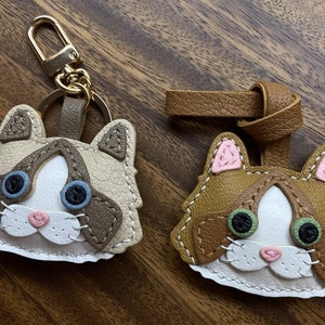 Pendentif Ragdoll Personnalisation Pur porte-clés de voiture fait main Pendentif Artisanat en cuir fait main
