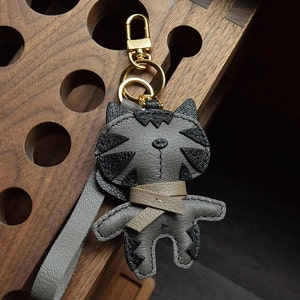 Handgefertigte Anpassung Lederhandwerk Katze Anhänger Autoschlüssel Taschendekoration Taschenanhänger handangefertigt