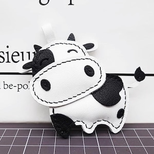 Milchkuh-Anhänger Anpassung Pure Handmade Car Keychain Taschen-Anhänger-handgemachtes Leder-Handwerk