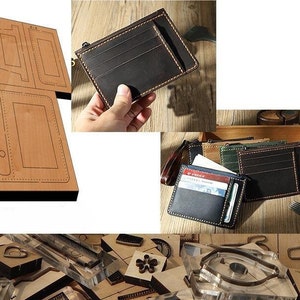 Pochette pour cartes/sac pour cartes Moule de découpe en cuir, jeu de matrices de perforation en cuir personnalisé fait main, artisanat du cuir