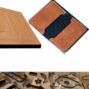 Ferramenta de artesanato em couro, molde de corte de couro para bolsa de cartão dobrável/carteira, conjunto de molde de corte de couro personalizado feito à mão