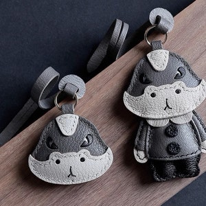 Pendentif porte-clés Les douze animaux du zodiaque du serpent Personnalisation Pendentif de sac de porte-clés de voiture fait main Artisanat en cuir fait main