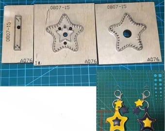 Five pointed star pendant knife mold Leather Cutting Die Cut Mold ,Handmade Custom Leather Punch Die Set,Leather Crafts